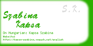 szabina kapsa business card